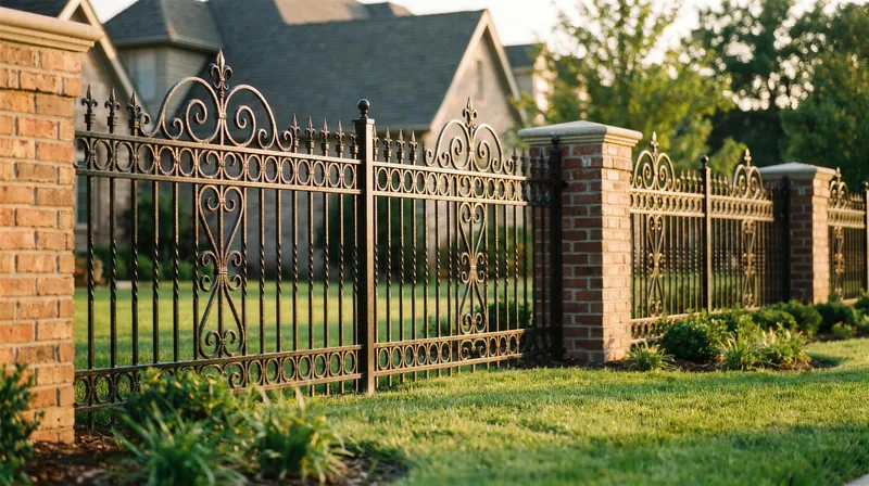 Custom wrought iron ornamental fence