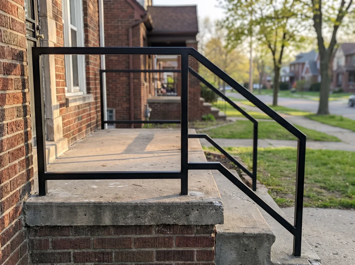 Custom welded steel handrail